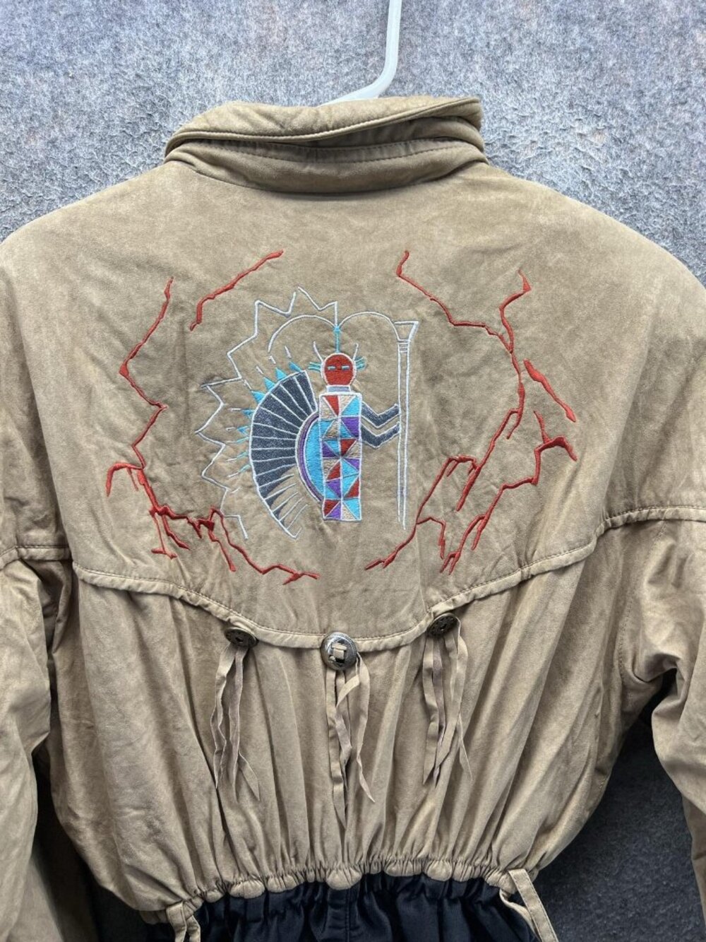 Vintage Skea Ski Suit Womens 10 Beige Black One Piece Snowsuit USA Embroidered - Picture 11 of 12